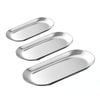 SOGA Silver Nordic Oval Plate Set – 3 Piece
