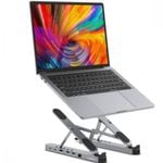 mbeat® Stage P5 Portable Laptop Stand with USB-C Docking Station Foldable and Adjustable Design USB-C HDMI Port Lan 1000Mbps