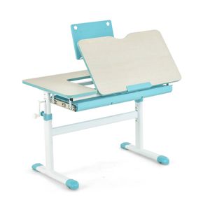 Costway Kid Study Desk Height&Angle Adjustable Blue