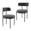 Set of 2 Round Dining Chair Charcoal