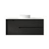 Attica Baia 1200mm Black Oak Vanity With Pure White Stone Top 