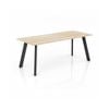 Olg Flare Table 4 Leg Black Frame New Oak Smooth Top L1800mm X W750mm