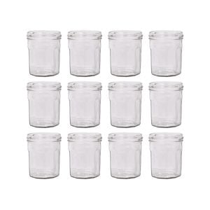 Argon Tableware 150ml Glass Jam Jars With No Lids - Set Of 12 Empty Screw Top Kitchen Storage Preserving Jar