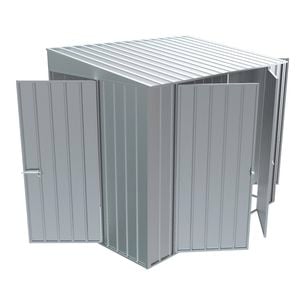 Build-a-Shed 1.2 x 2.3 x 2.0m Tunnel Shed Tunnel Hinged Door Plus Double Hinged Side Door - Zinc