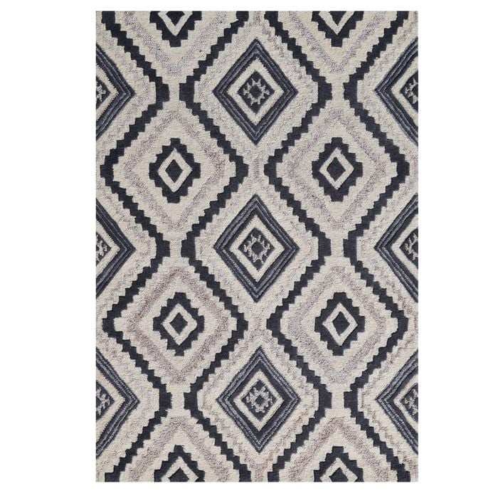 Designer Handmade Wool Rug-Matrix 6346-Natural-110x160cm