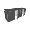 Build-A-Shed 1.2 x 5.2 x 2.0m Skillion Dual Single Hinged Side Doors Shed - Grey