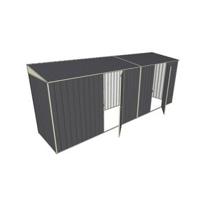 Build-A-Shed 1.2 x 5.2 x 2.0m Skillion Dual Single Hinged Side Doors Shed - Grey