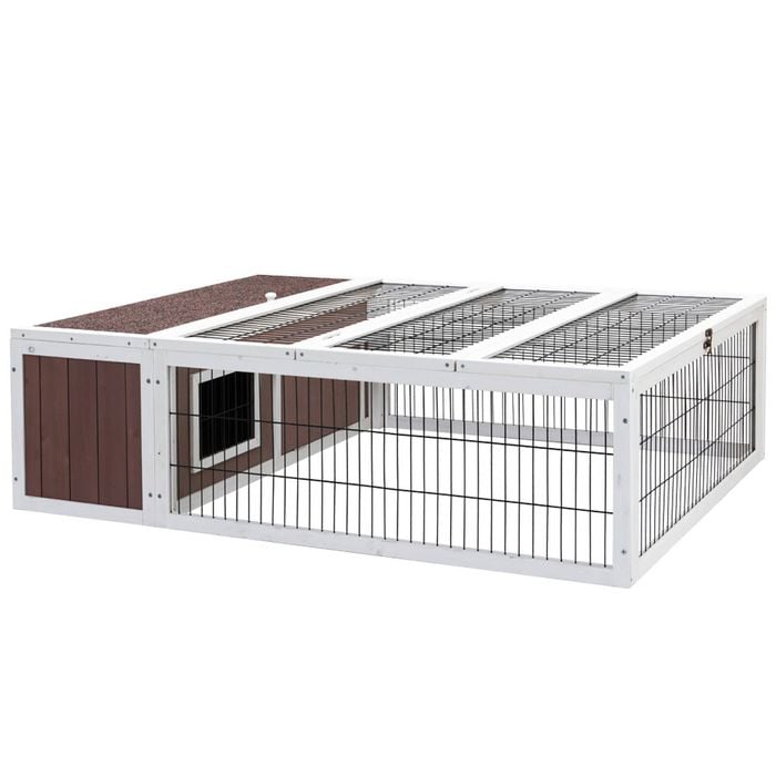 i.Pet Rabbit Hutch Wooden 124x90x35cm