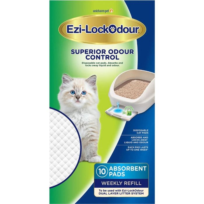 Ezi-lockodour cat litter system absorbant cat pads 10 pack