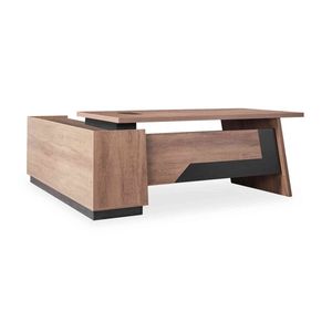 Modern Furniture SUTTON Executive Desk with Right Return 180-200cm Oak&Black