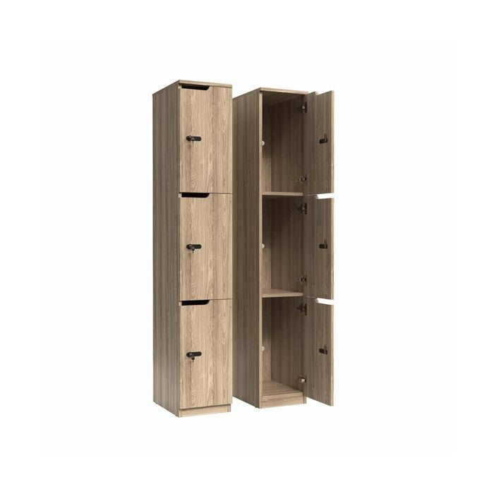Olg Knox Locker Three Door New Oak Ravine W305mm X D455mm X H1805mm