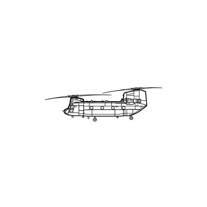 Ignite Laser Boeing Chinook CH-47 Heavy-Lift Helicopter Silhouette Metal Wall Art Rustic Metal 15.7 inch - 40 cm
