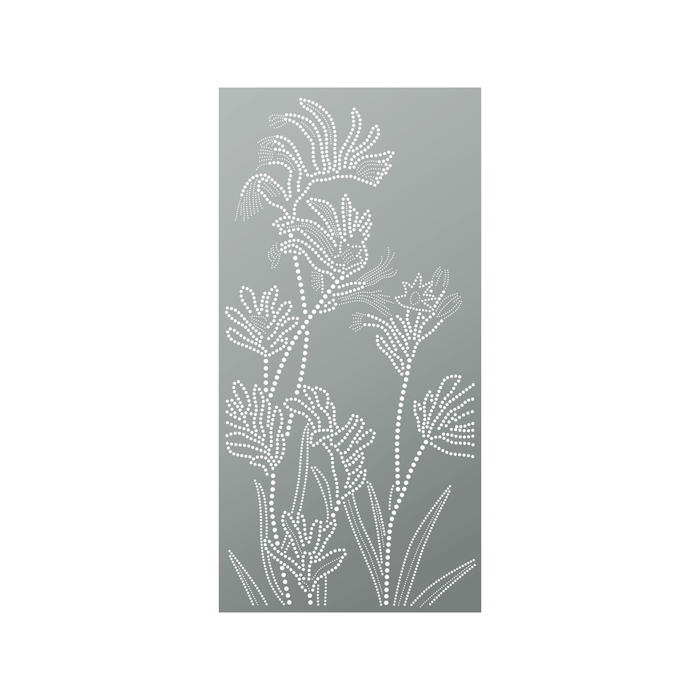 Walpix 1775 x 875 x 2mm Woodland Grey Perforated Aluminium Decorative Screen Folded Profile Kangaroo Paw