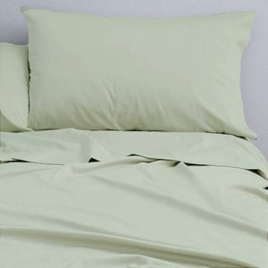 Cloud Linen Super King 250 Thread Count Organic Cotton Sheet Set Moss