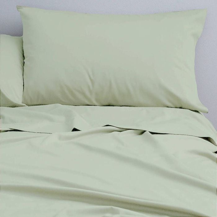 Cloud Linen Super King 250 Thread Count Organic Cotton Sheet Set Moss