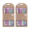 2x 6pc Melii Silicone Wrap Bands Flower Heart Rainbow Design Set Multicolour