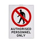 Sandleford 300 x 225mm Authorised Personnel Only Plastic Sign