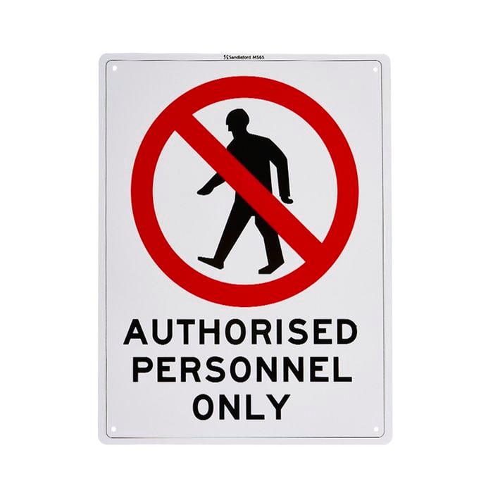 Sandleford 300 x 225mm Authorised Personnel Only Plastic Sign