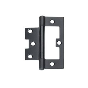Delf 100mm Black Fixed Pin Non Mortise Hinge - 12 Pack