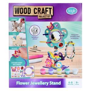 Boyle Wood Craft Project Kit Flower Jewellery Stand