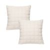 SOGA 2X 50cm Beige Quilted Grid Pattern Decorative Throw Pillow