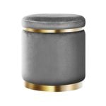 Artiss Ottoman Foot Stool Round Charcoal