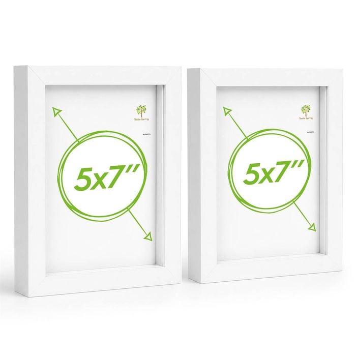 Nicola Spring 3d Box Photo Frames - 5" X 7" - White - Pack Of 2