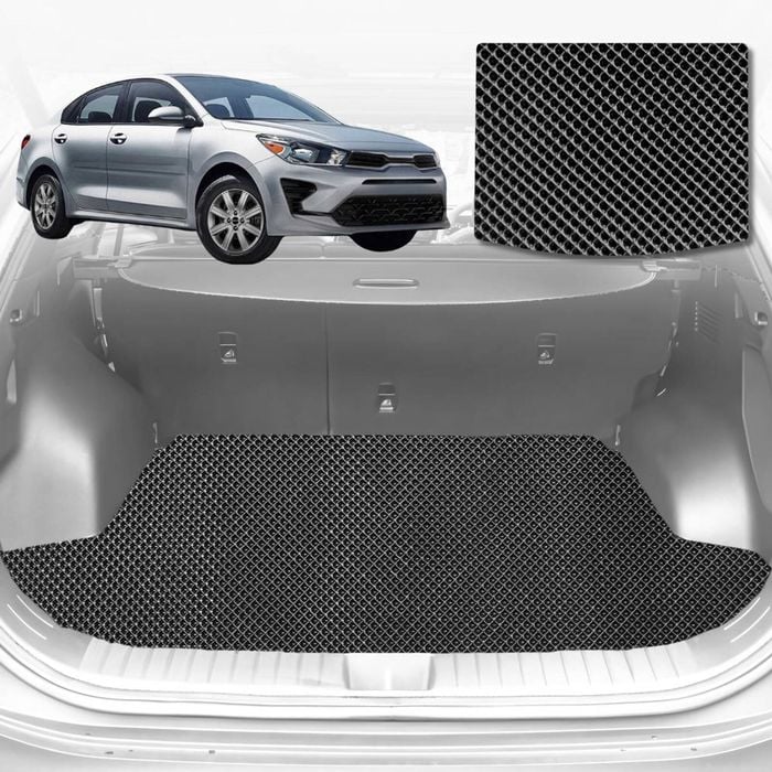 6D Diamond Car Boot Mat for Kia Rio (YB SC)2016-Current-Cargo Mat-Black-Outback GT