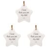3x Ceramic Hanging 8x9cm Star My Dad w/ Hanger Ornament Home/Office Room Decor