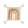 Yarra Textiles  Tufted Cushion Cover |Rainbow pattern  | 60cm x 60cm , Ivory