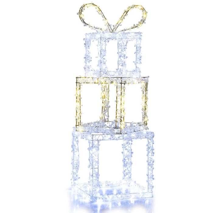 Costway 3PC LED Lighted Gift Box Set Xmas Christmas Lawn Indoor Decor