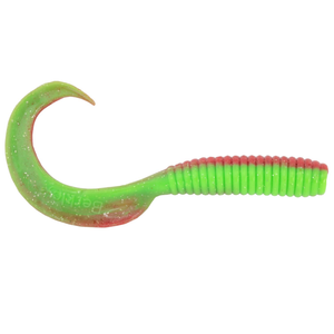 Berkley Gulp Grub 6" Soft Plastic Fishing Lure Nuclear Chicken Glow