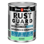 White Knight Rust Guard 1L Accent Satin Quick Dry Advanced Enamel Paint
