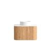 Attica Bentwood 750mm English Oak Fluted Vanity With Pure White Stone Top