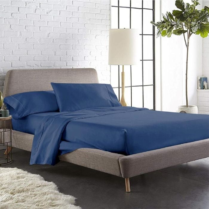 Luxor King Single Ocean Color 1000TC 100% Cotton Fittd Sheet Flat Sheet Pillowcase Set