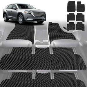 6D Diamond Car Floor Mats for Mazda CX-9 2007-2016-Ultimate Set-Black-Outback GT