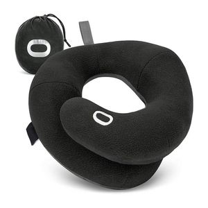 Catzon Neck Pillow for Travel Adjustable Head Chin Neck Support-Black(XL)