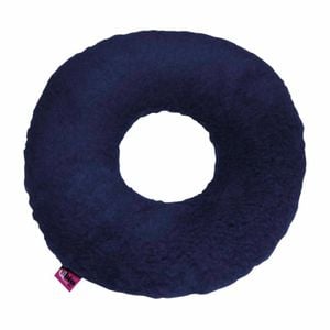 Round Donut Cushion - Soft Faux Fur, Silicone Fibre - Navy - Ubio
