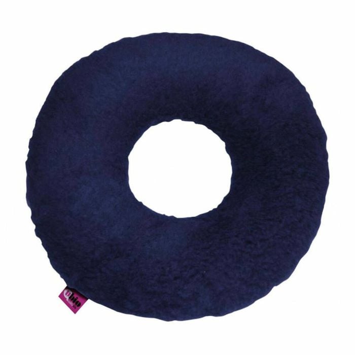 Round Donut Cushion - Soft Faux Fur, Silicone Fibre - Navy - Ubio