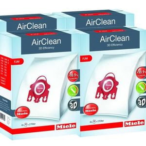 Miele Genuine FJM Bags HyClean 4 Boxes 16 Bags 8 Filters