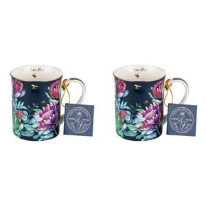 2PK Australian Flora Protea 360ml Coffee Mug New Bone China