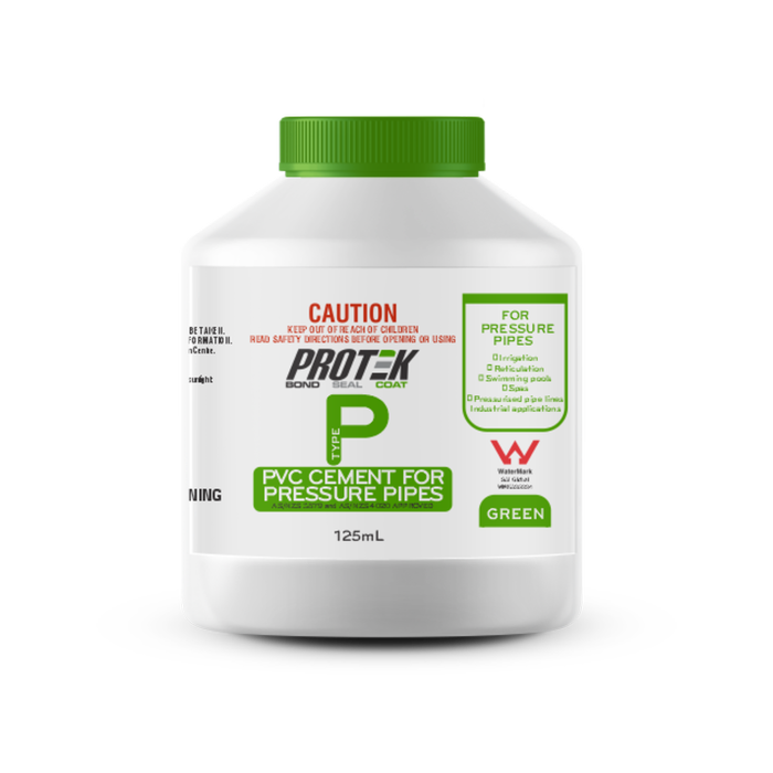 Protek 125ml Type P Green PVC Cement For High Pressure Pipes