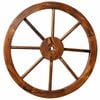 HortiKRAFT 60cm Wooden Wagon Wheel Rustic Garden Decor Outdoor Wall Ornament