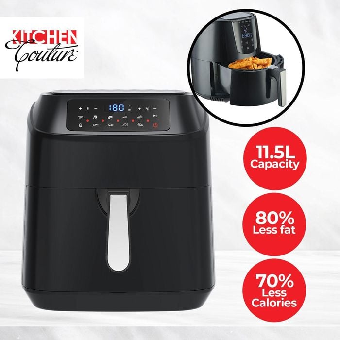 Kitchen Couture 11.5L Air Fryer Multifunctional LCD Display Black Bunnings Australia