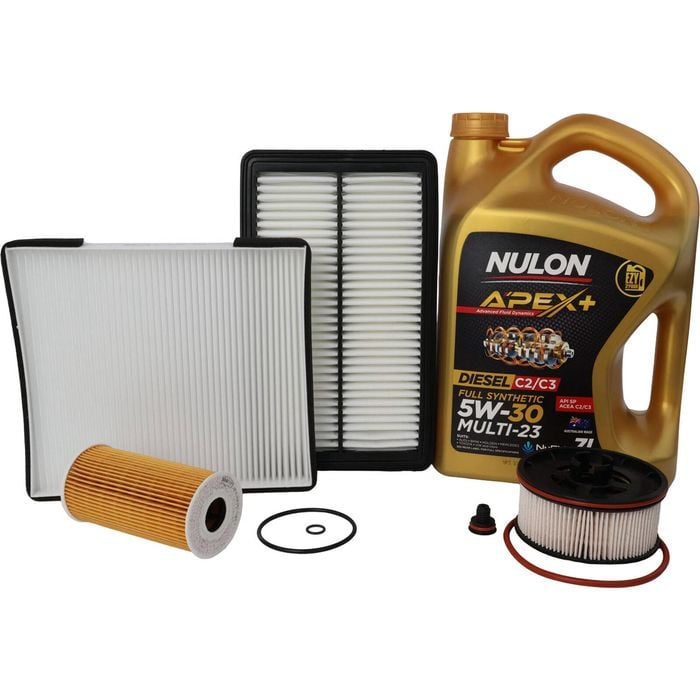 Oil Air Fuel Cabin Filter Kit+oil For Hyundai Santa Fe Tm 2.2l Diesel D4hb 18~20
