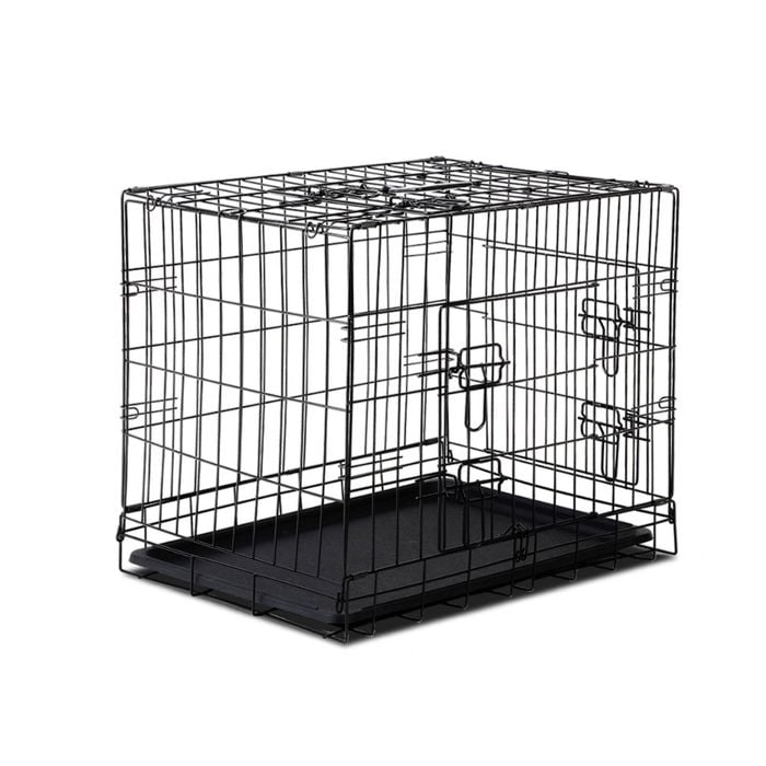 24 Inch Dog Cage Foldable Metal Puppy Crate Kennel 3 Doors i.Pet