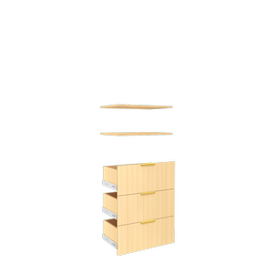Lugna 3 Drawer, 2 Shelf Insert Kit Sand - Fits 600 x 380mm Cabinet shell