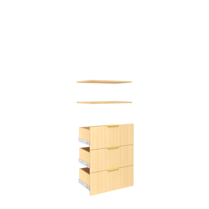 Lugna 3 Drawer, 2 Shelf Insert Kit Sand - Fits 600 x 380mm Cabinet shell