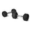 2pk Rubber Hex Dumbbell 9kg Chromed Grip Home Gym Workout Set