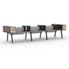 Modern Furniture ARTO 6 Person Workstation Double Sided 5.0M - Warm Oak & Black
